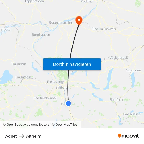 Adnet to Altheim map