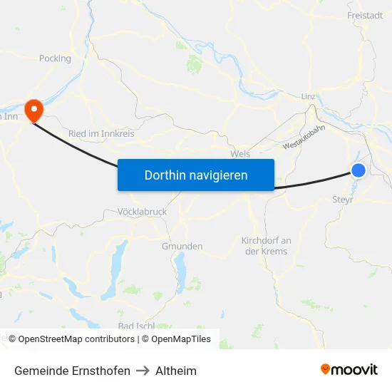 Gemeinde Ernsthofen to Altheim map