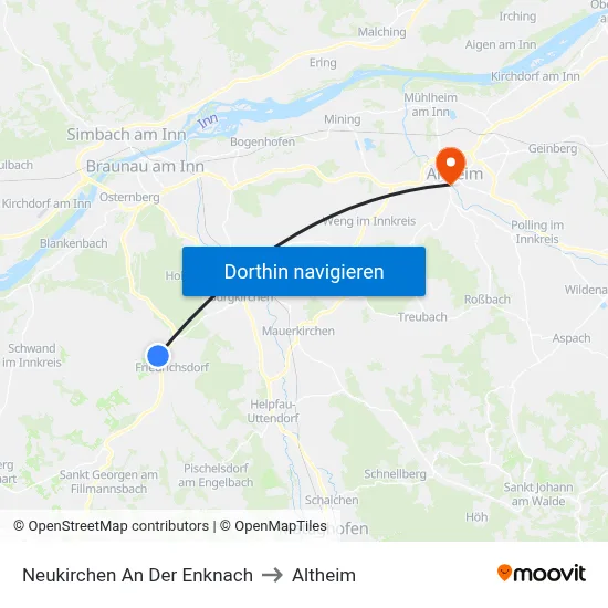 Neukirchen An Der Enknach to Altheim map
