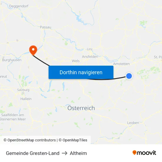 Gemeinde Gresten-Land to Altheim map