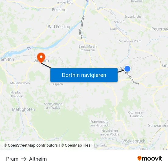 Pram to Altheim map