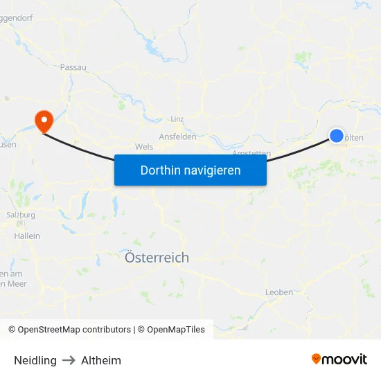 Neidling to Altheim map