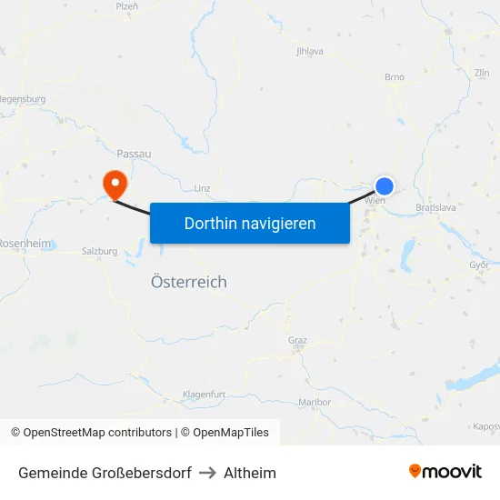 Gemeinde Großebersdorf to Altheim map