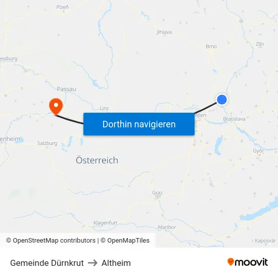 Gemeinde Dürnkrut to Altheim map
