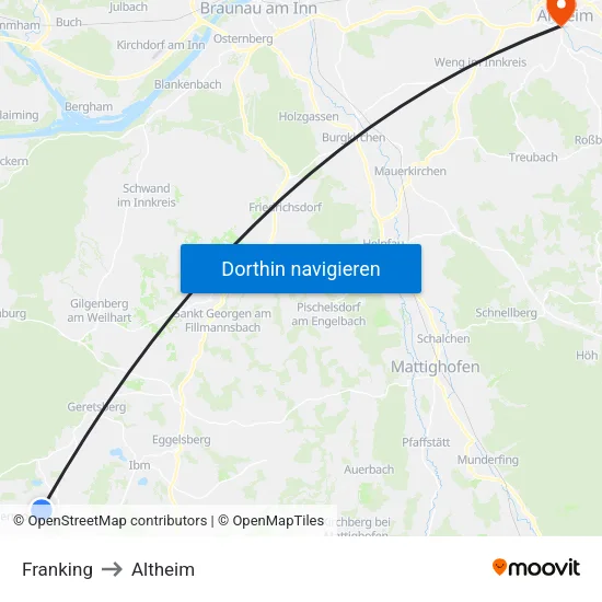 Franking to Altheim map