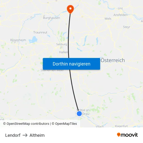 Lendorf to Altheim map