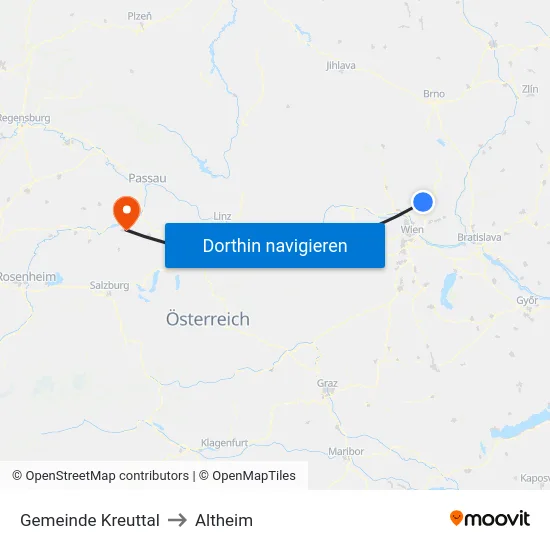 Gemeinde Kreuttal to Altheim map