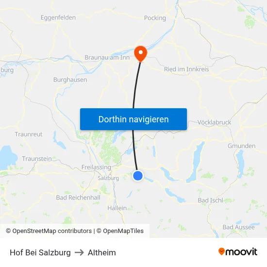 Hof Bei Salzburg to Altheim map
