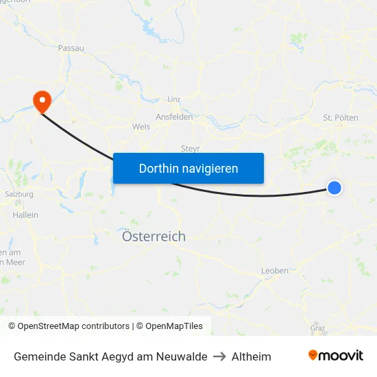 Gemeinde Sankt Aegyd am Neuwalde to Altheim map