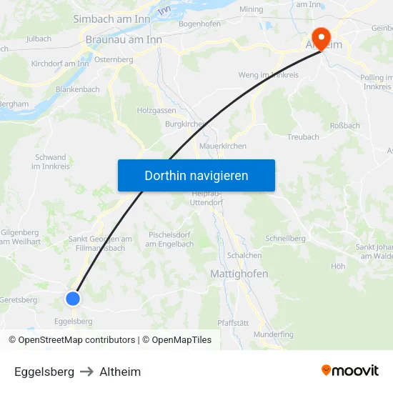 Eggelsberg to Altheim map