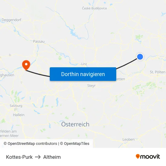 Kottes-Purk to Altheim map