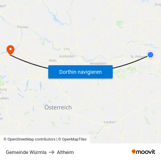 Gemeinde Würmla to Altheim map