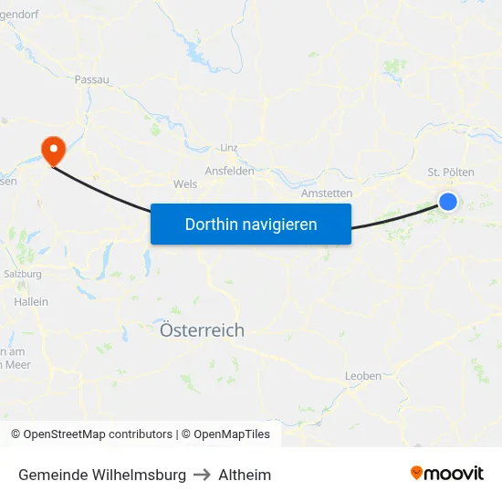 Gemeinde Wilhelmsburg to Altheim map