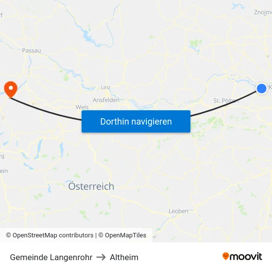 Gemeinde Langenrohr to Altheim map