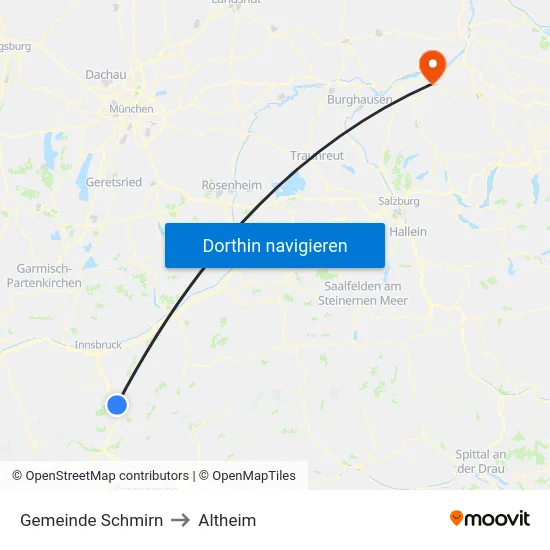 Gemeinde Schmirn to Altheim map