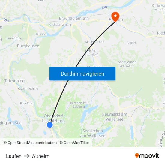 Laufen to Altheim map