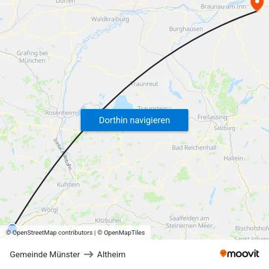 Gemeinde Münster to Altheim map