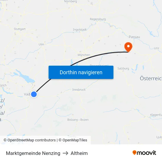 Marktgemeinde Nenzing to Altheim map