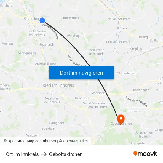 Ort Im Innkreis to Geboltskirchen map