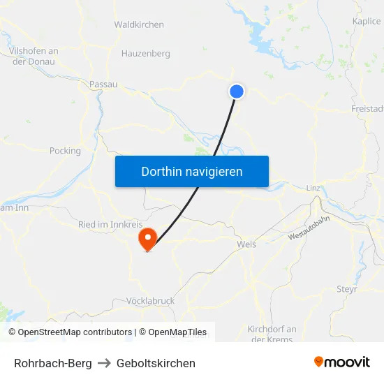 Rohrbach-Berg to Geboltskirchen map