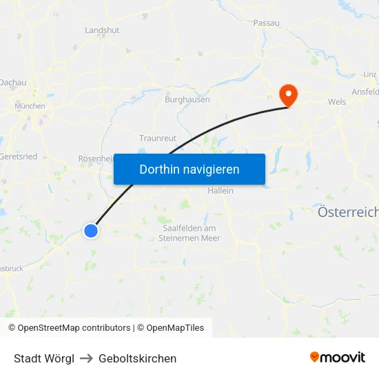 Stadt Wörgl to Geboltskirchen map