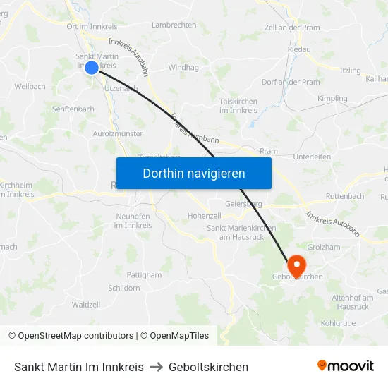 Sankt Martin Im Innkreis to Geboltskirchen map