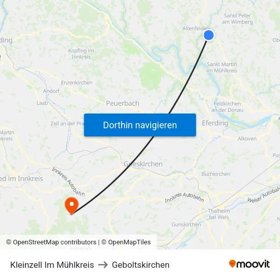 Kleinzell Im Mühlkreis to Geboltskirchen map