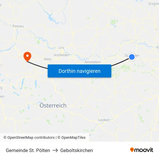 Gemeinde St. Pölten to Geboltskirchen map
