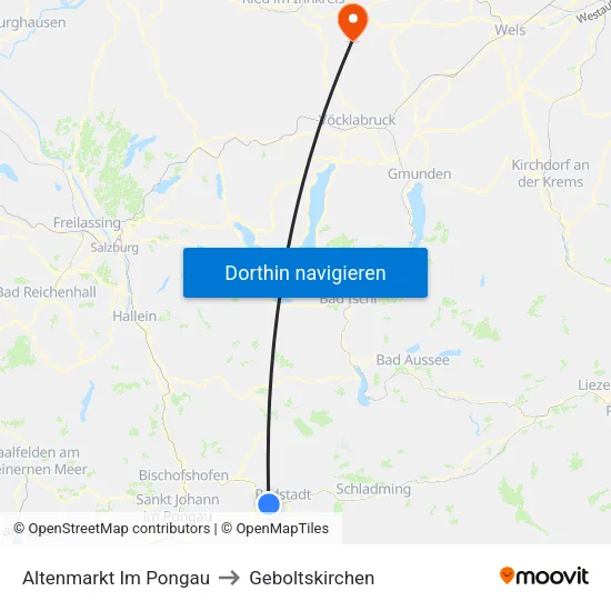 Altenmarkt Im Pongau to Geboltskirchen map