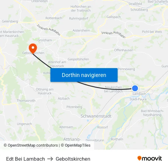 Edt Bei Lambach to Geboltskirchen map