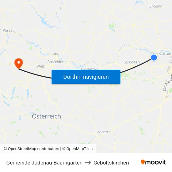 Gemeinde Judenau-Baumgarten to Geboltskirchen map