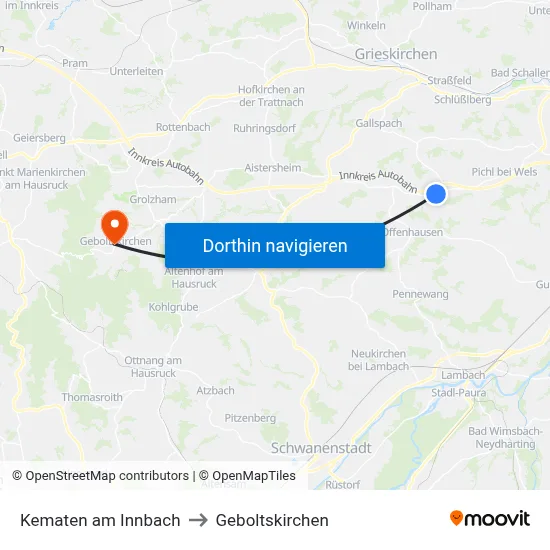 Kematen am Innbach to Geboltskirchen map