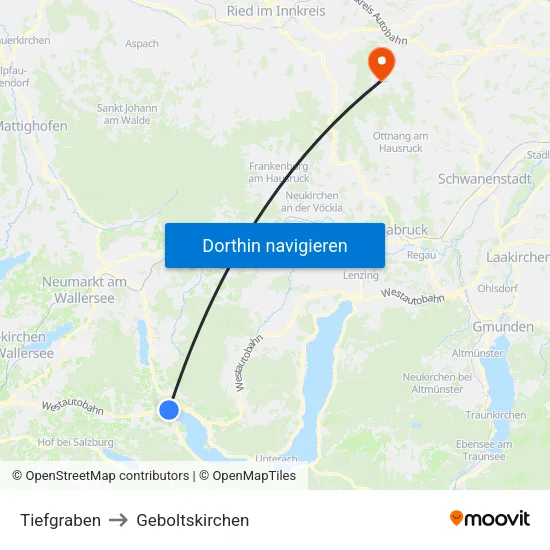 Tiefgraben to Geboltskirchen map