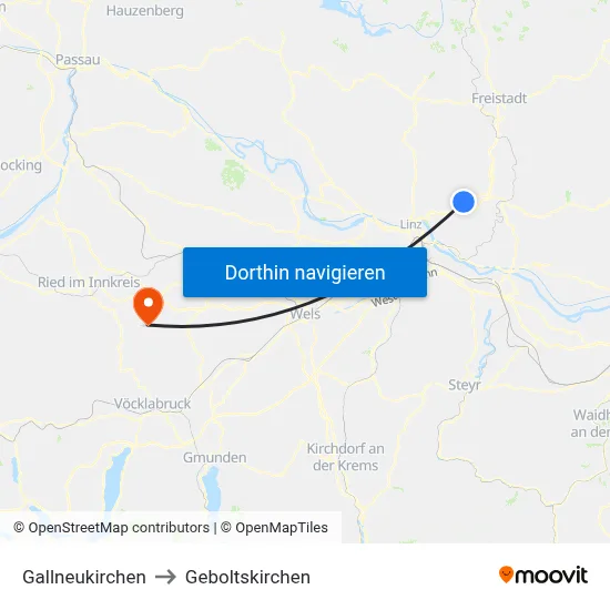 Gallneukirchen to Geboltskirchen map