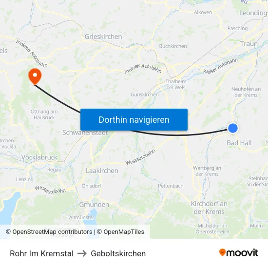 Rohr Im Kremstal to Geboltskirchen map