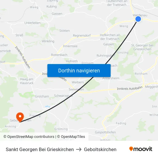 Sankt Georgen Bei Grieskirchen to Geboltskirchen map