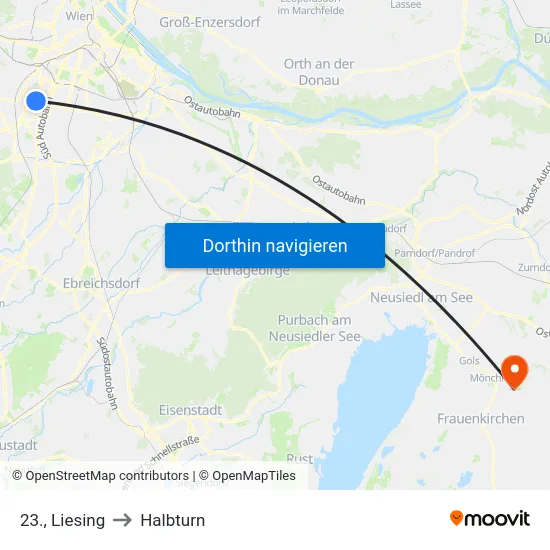 23., Liesing to Halbturn map