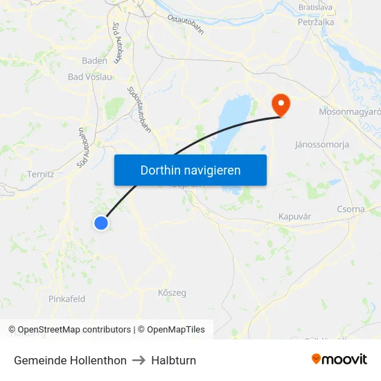 Gemeinde Hollenthon to Halbturn map