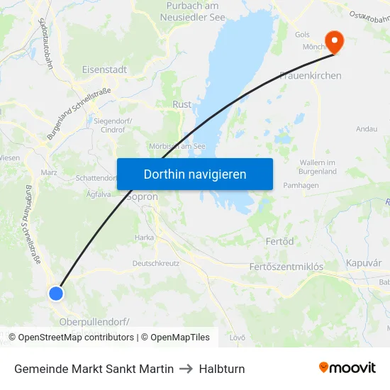 Gemeinde Markt Sankt Martin to Halbturn map