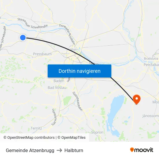 Gemeinde Atzenbrugg to Halbturn map