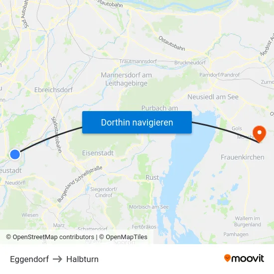 Eggendorf to Halbturn map