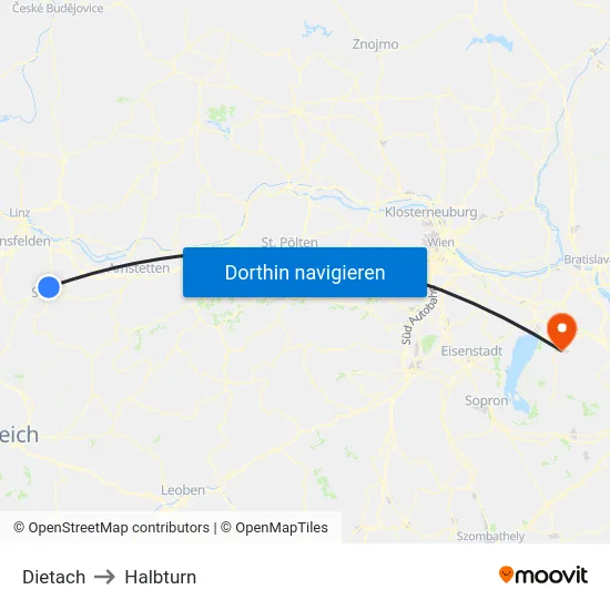 Dietach to Halbturn map
