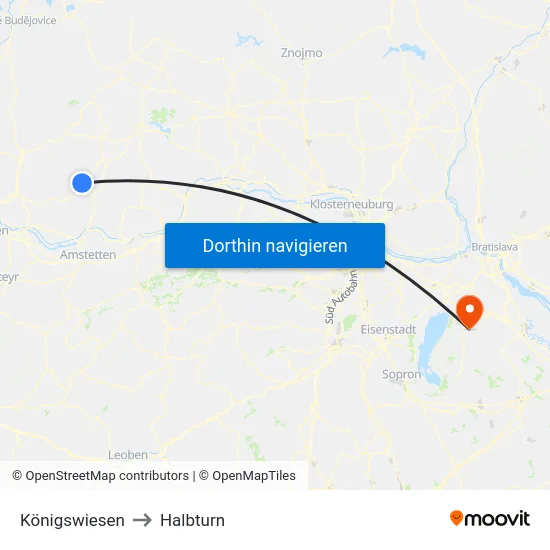 Königswiesen to Halbturn map