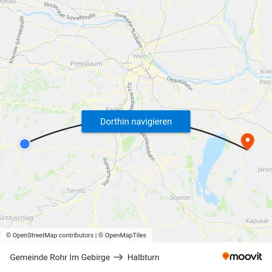 Gemeinde Rohr Im Gebirge to Halbturn map