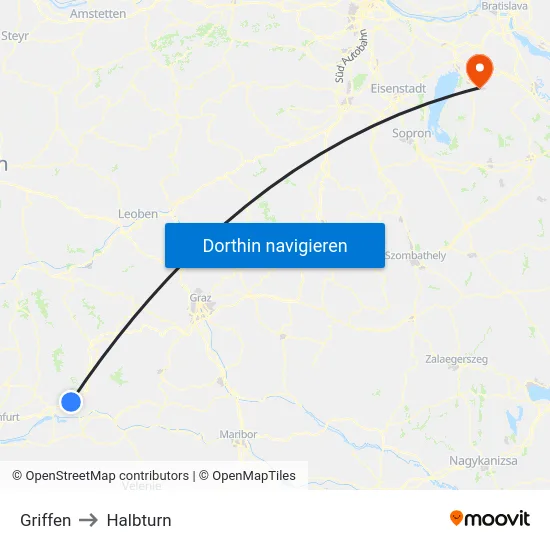 Griffen to Halbturn map