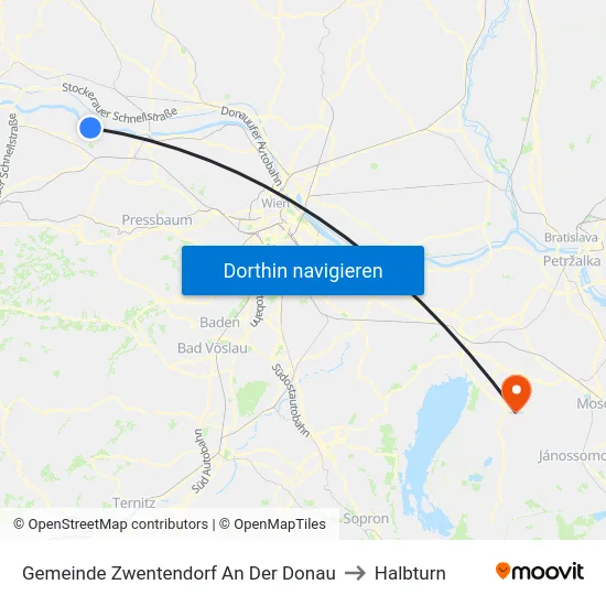 Gemeinde Zwentendorf An Der Donau to Halbturn map