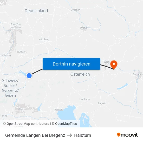 Gemeinde Langen Bei Bregenz to Halbturn map