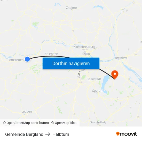 Gemeinde Bergland to Halbturn map