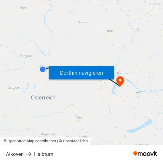 Alkoven to Halbturn map