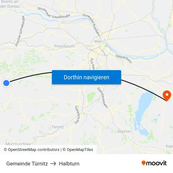 Gemeinde Türnitz to Halbturn map